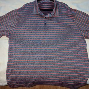 3XL Under Armour The Playoff polo Heather gray with coral stripes.